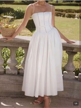 House of CB Ysabelle White Corset Midi Dress | New with Tags | Size XL